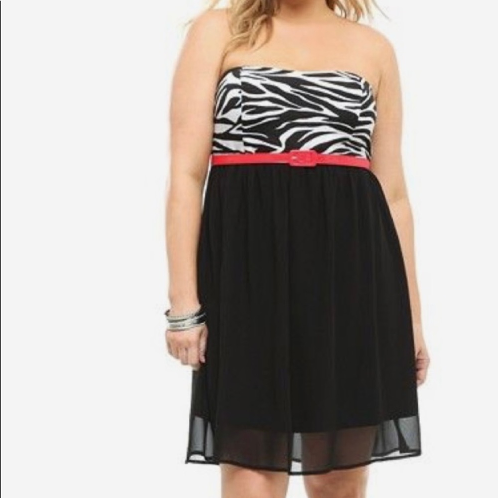 Strapless Black & White Dress